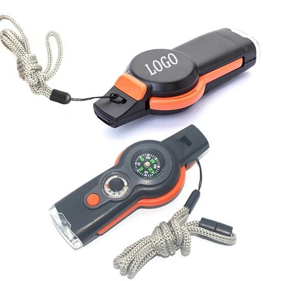 7 in 1 Survival Whistle with Lanyard