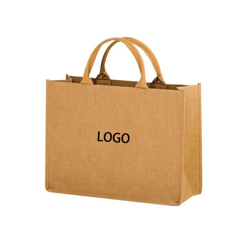 Washable Kraft Paper Grocery Tote Bag