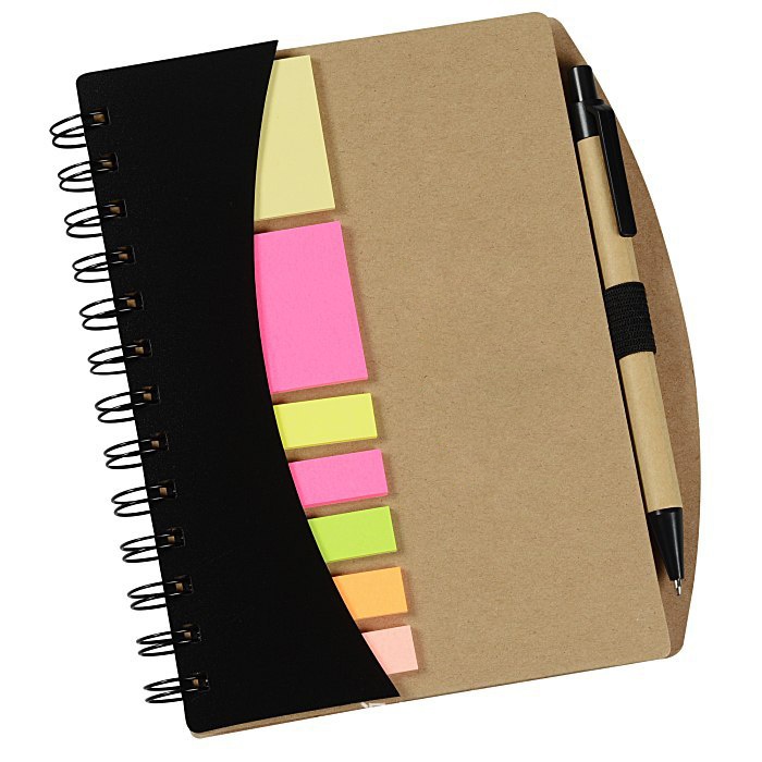 Spiral Notebook Journal with Flags and Sticky Notes