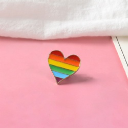 Custom Rainbow Pride Badge Heart Flag Label Pins
