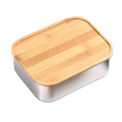Stainless Steel Lunch box Set with Bamboo Lid