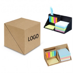 Sticky Notes Cube Box With Pen Holder