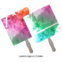 Full Color 2 Sides Square Sandwiched Hand Fan