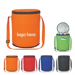 Cylinder Round Portable Insulated Lunch Shoulder Bag Lunch Box