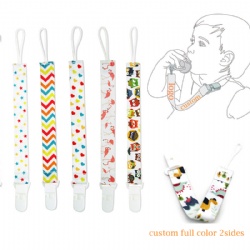 Pacifier Teether Clips For Boys & Girls Anti-lost Lanyard Full Color 2 Sides