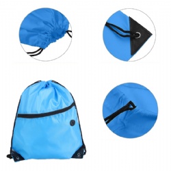 210D Polyester Drawstring Backpacks with Diagonal Zipper