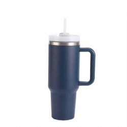 40 oz Stainless Steel Tumbler with Handle and Straw Lid